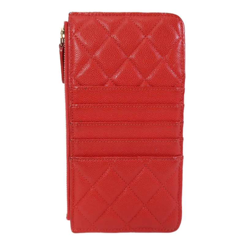 CHANEL 牛皮皮革Phone Case金扣長錢包-1