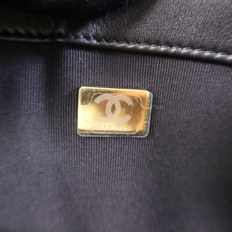 CHANEL 羊皮皮革Boy 25金扣鏈帶肩背袋-7