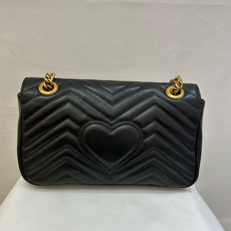 GUCCI黑marmont 掀蓋鍊包 26cm-2