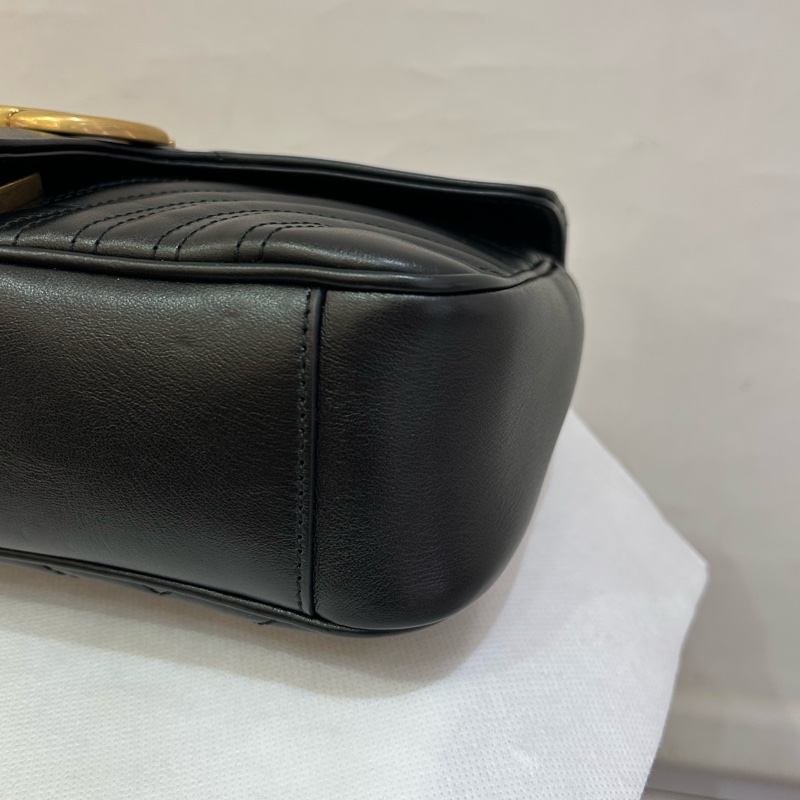 GUCCI黑marmont 掀蓋鍊包 26cm-6