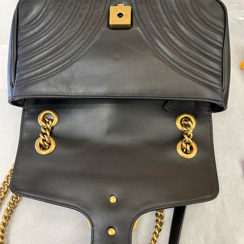 GUCCI黑marmont 掀蓋鍊包 26cm-9