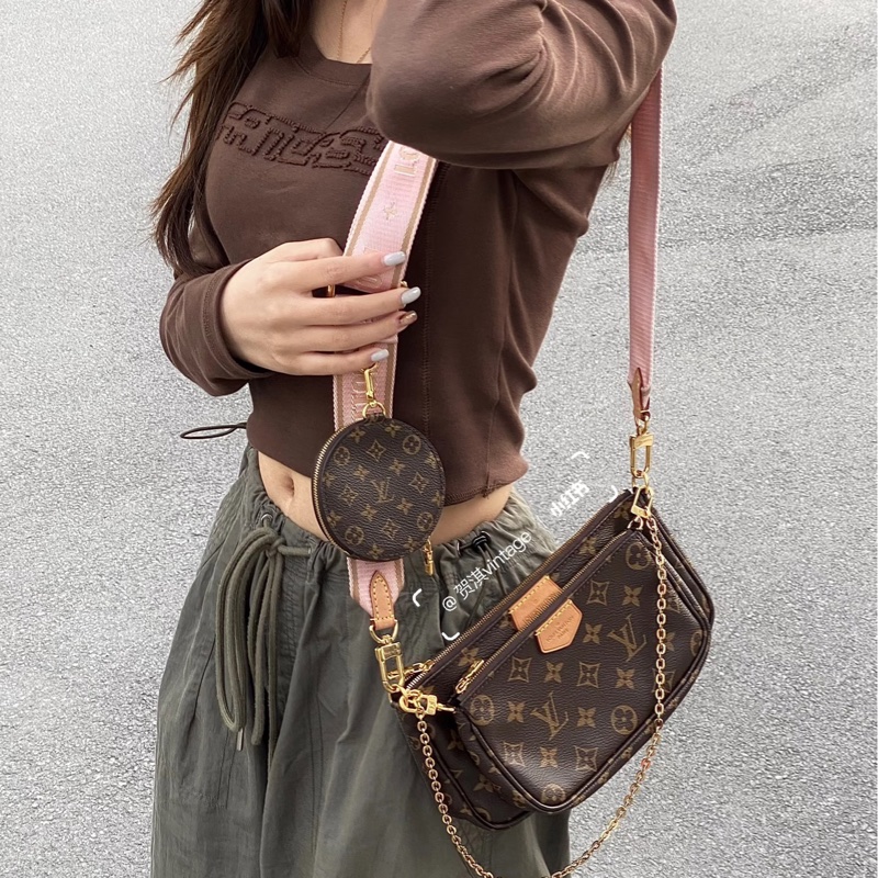 🤎路易威登五用包LV原花粉背帶五用麻將包 M44840-0