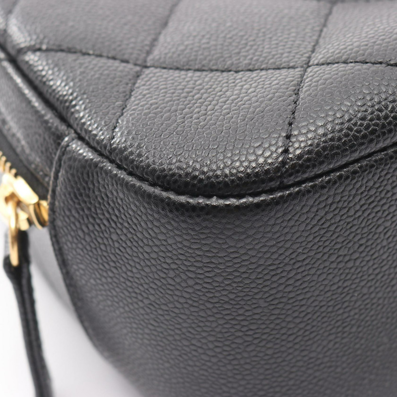 香奈兒 (CHANEL) 絎縫鏈條肩背斜背包，黑色皮革，金色五金，二手女款-5