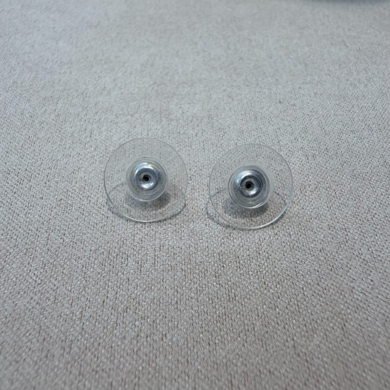 Chanel B17 銀色方形CC水鑽耳環 XB854-9