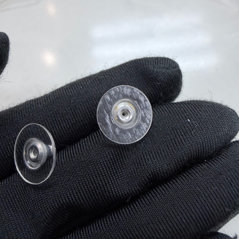 Chanel B17 銀色方形CC水鑽耳環 XB854-11