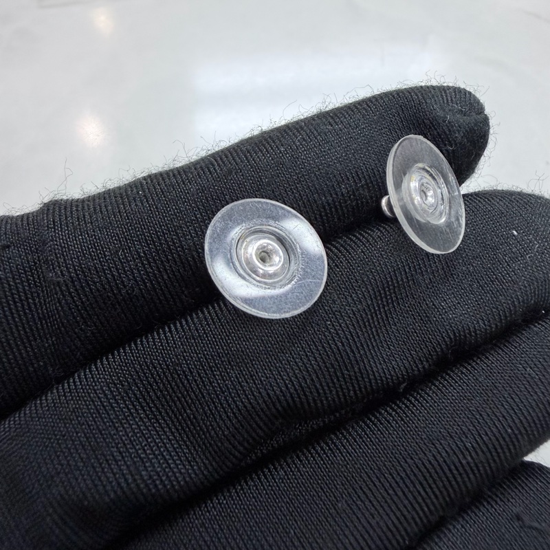 Chanel B17 銀色方形CC水鑽耳環 XB854-12