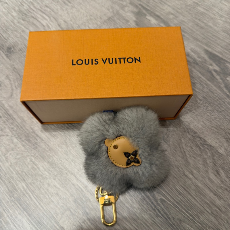 LOUIS VUITTON Vivienne Fur 手袋吊飾及鑰匙圈 灰色-6