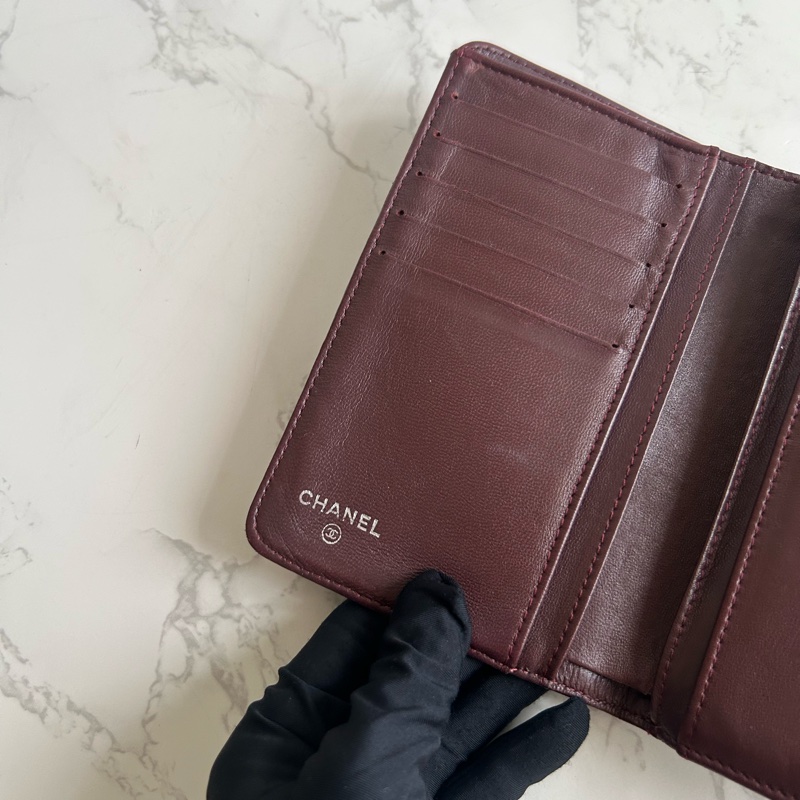 【LA LUNE】Chanel 黑色菱格小羊皮革中夾 錢包 銀包 卡片零錢包 中古包 二手-9