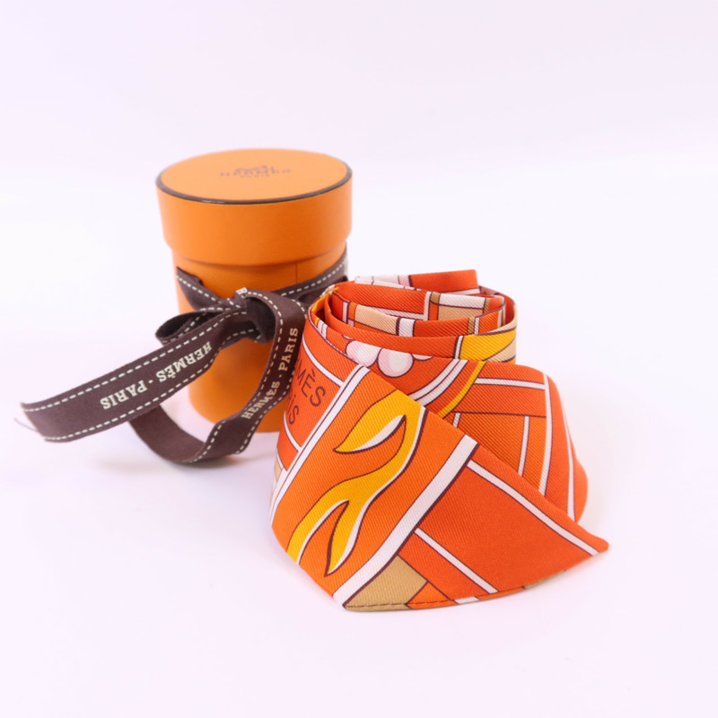 HERMES 絲質Twilly絲巾-8