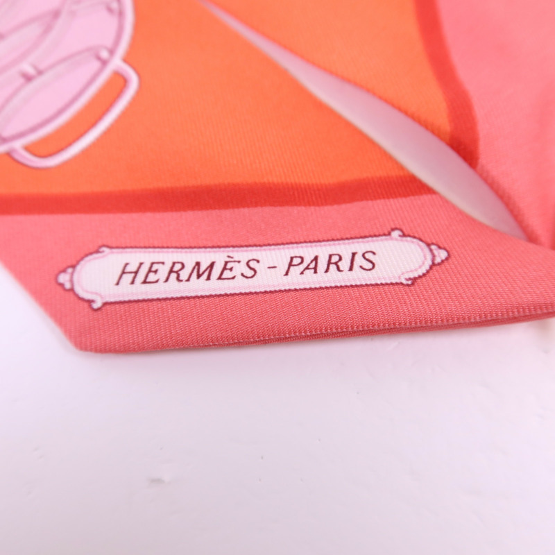 HERMES 絲質Twilly絲巾-4