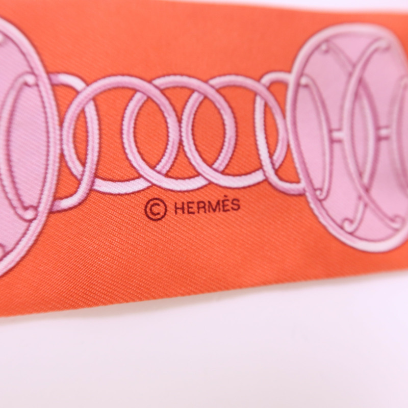 HERMES 絲質Twilly絲巾-5