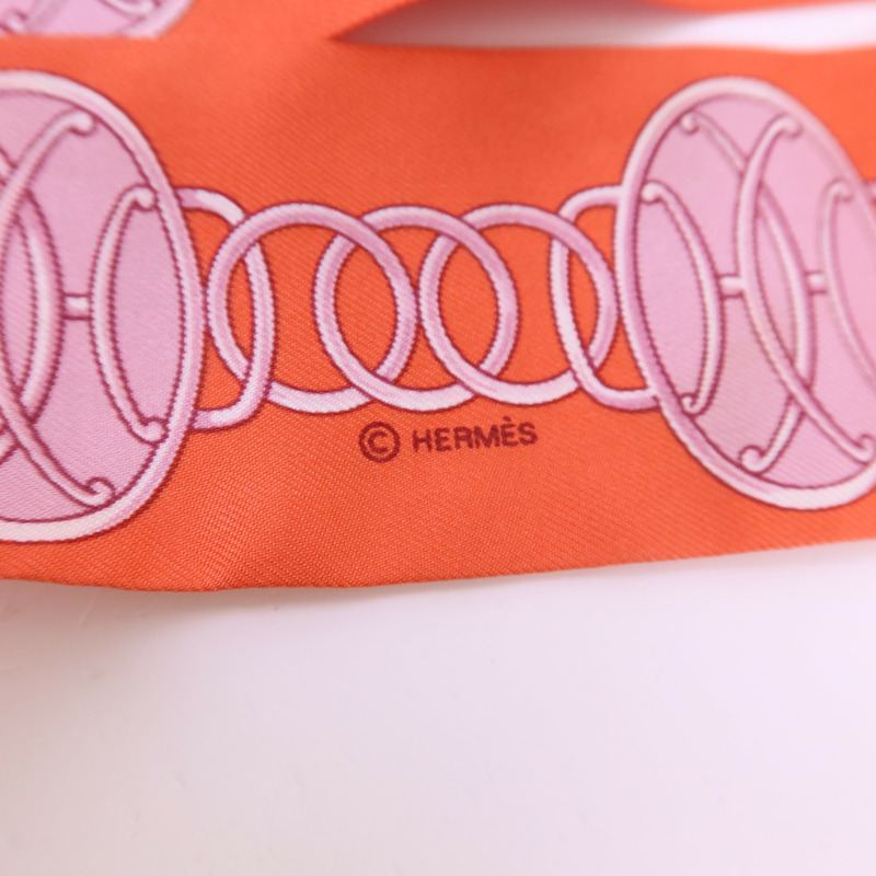 HERMES 絲質Twilly絲巾-5