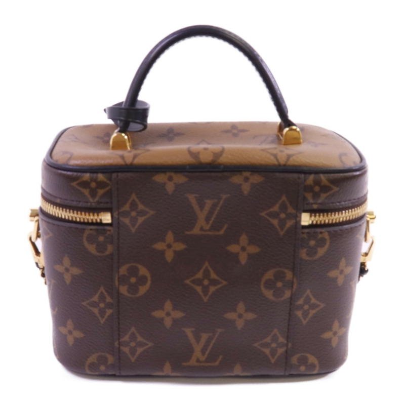 LOUIS VUITTON Monogram Reverse Vanity PM金扣鏈帶手挽肩背兩用袋-1