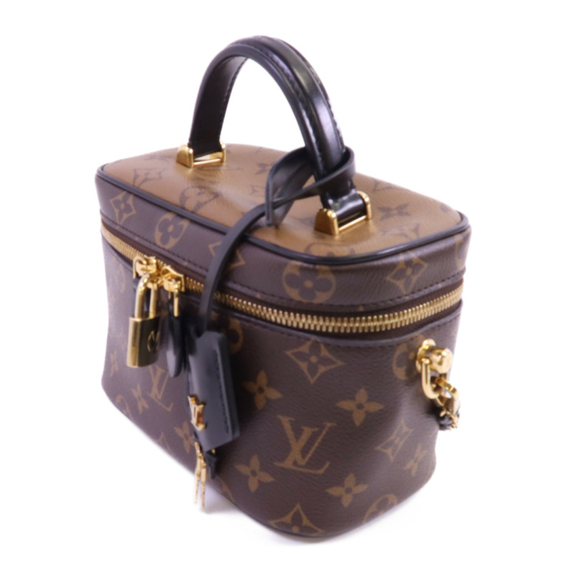LOUIS VUITTON Monogram Reverse Vanity PM金扣鏈帶手挽肩背兩用袋-2
