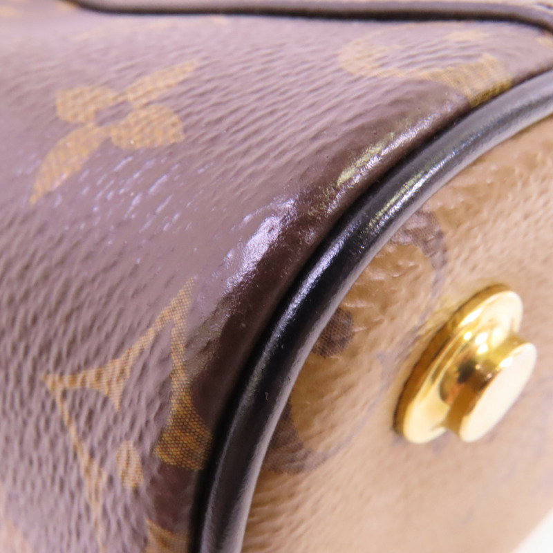 LOUIS VUITTON Monogram Reverse Vanity PM金扣鏈帶手挽肩背兩用袋-7