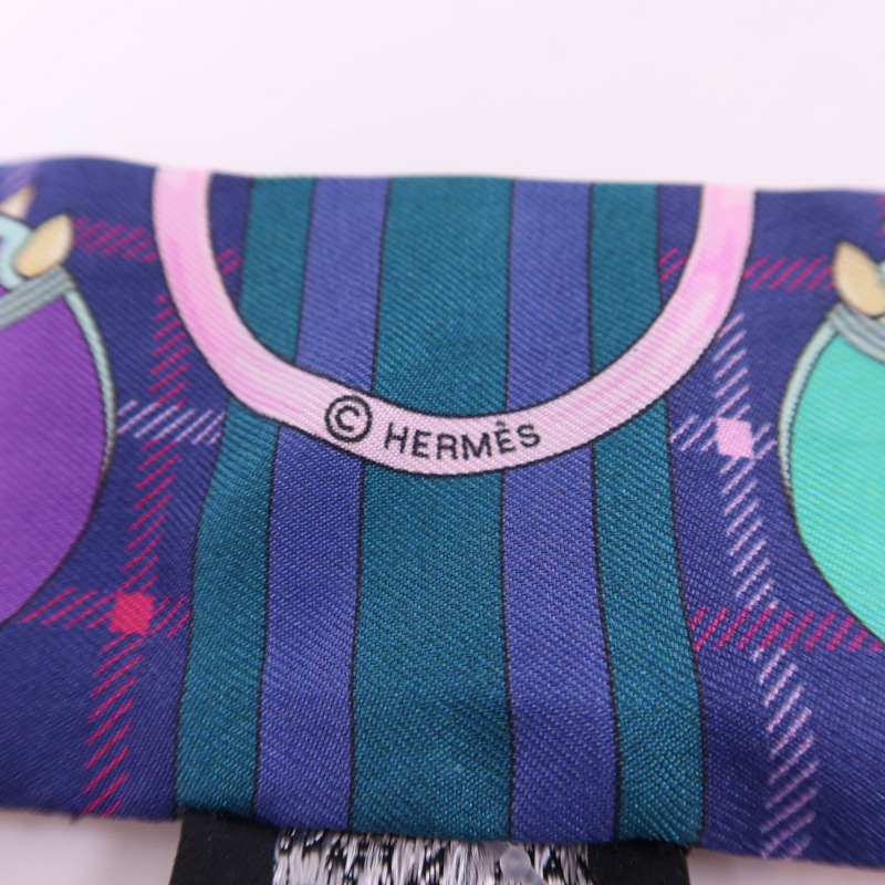 HERMES 絲質Twilly絲巾-5