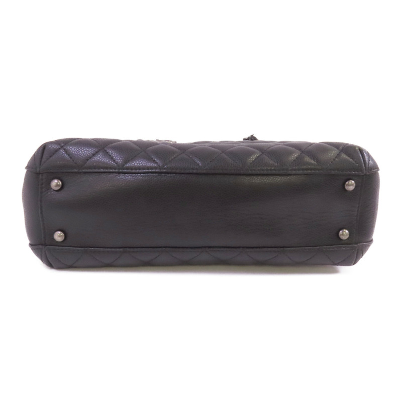 CHANEL 牛皮皮革Tote Bag銀扣鏈帶肩背袋-3
