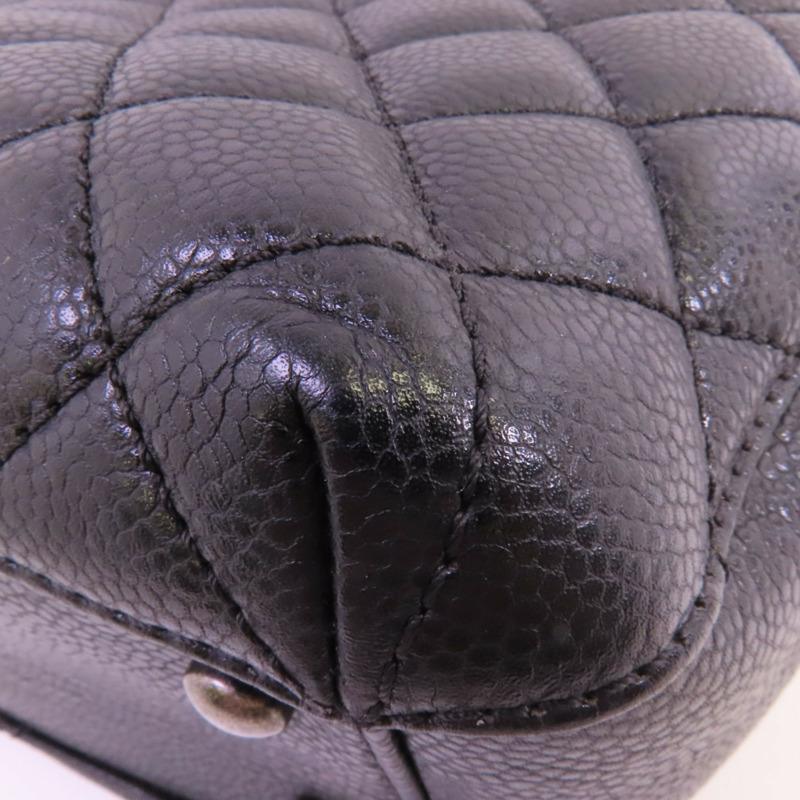 CHANEL 牛皮皮革Tote Bag銀扣鏈帶肩背袋-6