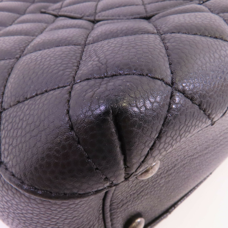 CHANEL 牛皮皮革Tote Bag銀扣鏈帶肩背袋-7