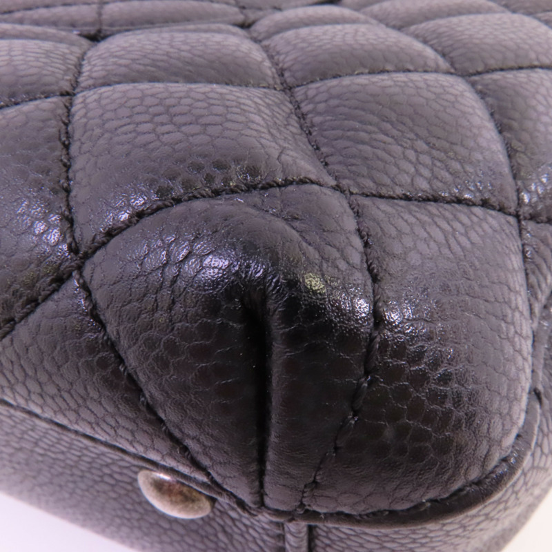 CHANEL 牛皮皮革Tote Bag銀扣鏈帶肩背袋-8