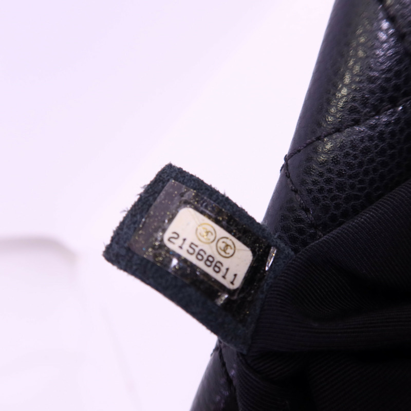 CHANEL 牛皮皮革Tote Bag銀扣鏈帶肩背袋-13