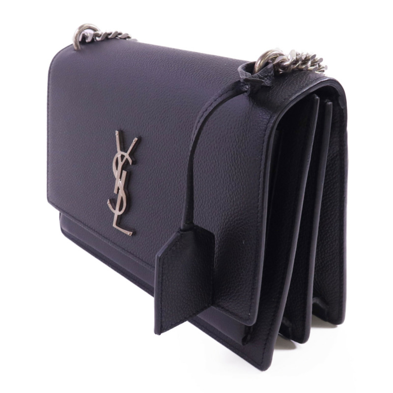 SAINT LAURENT 牛皮皮革Sunset銀扣鏈帶肩背袋-2