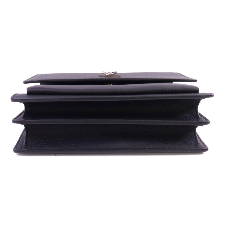 SAINT LAURENT 牛皮皮革Sunset銀扣鏈帶肩背袋-3