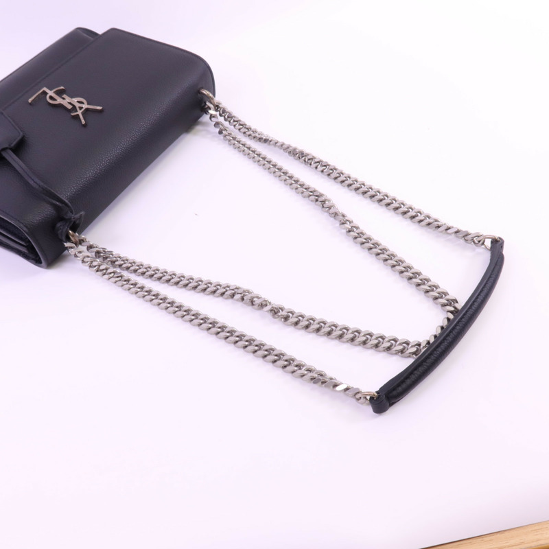 SAINT LAURENT 牛皮皮革Sunset銀扣鏈帶肩背袋-4