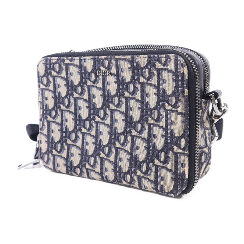 Dior 帆布Zipped Pouch With Strap銀扣肩背袋-2