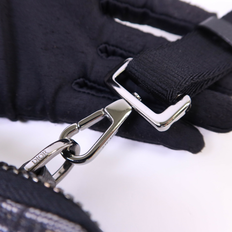 Dior 帆布Zipped Pouch With Strap銀扣肩背袋-10