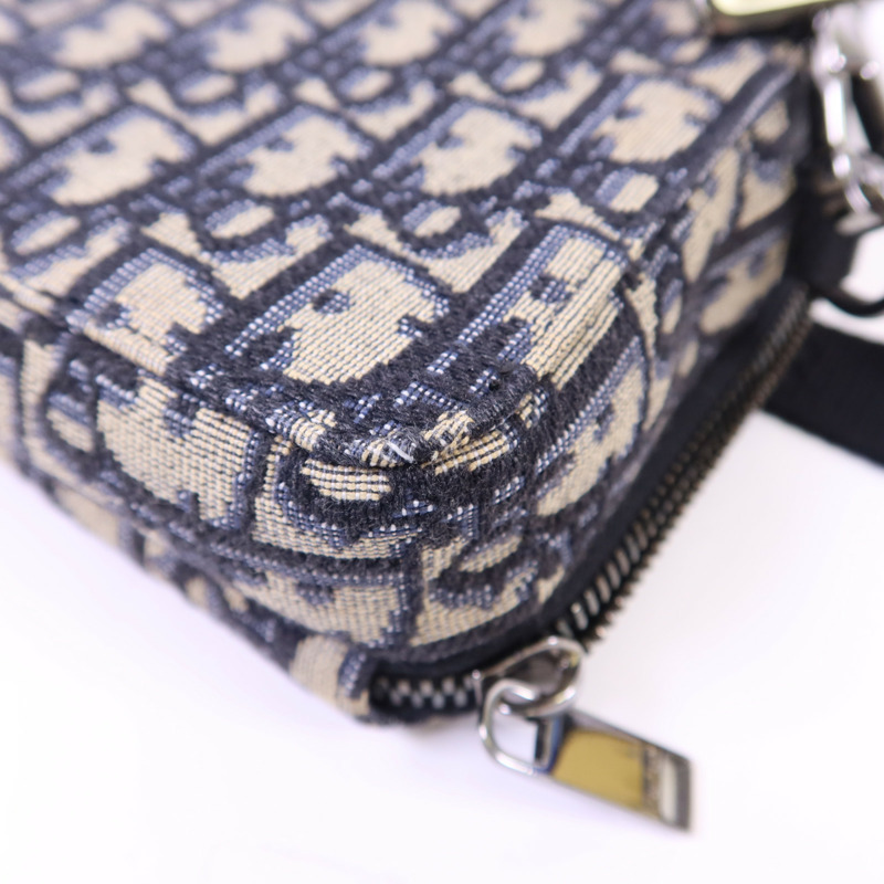 Dior 帆布Zipped Pouch With Strap銀扣肩背袋-14