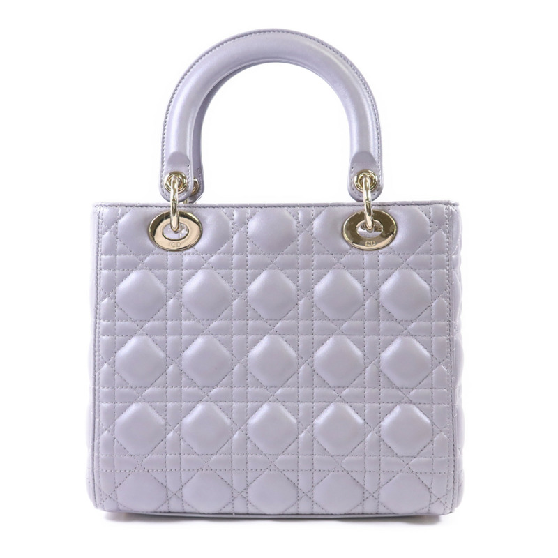 Dior 羊皮皮革Lady Dior Medium金扣手挽肩背兩用袋-1