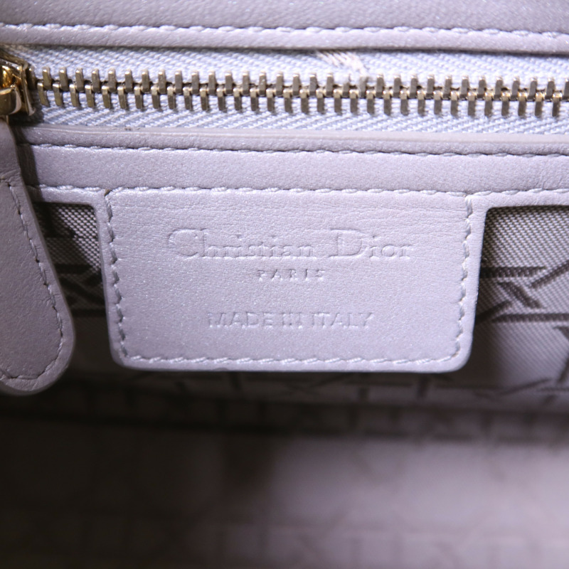 Dior 羊皮皮革Lady Dior Medium金扣手挽肩背兩用袋-6