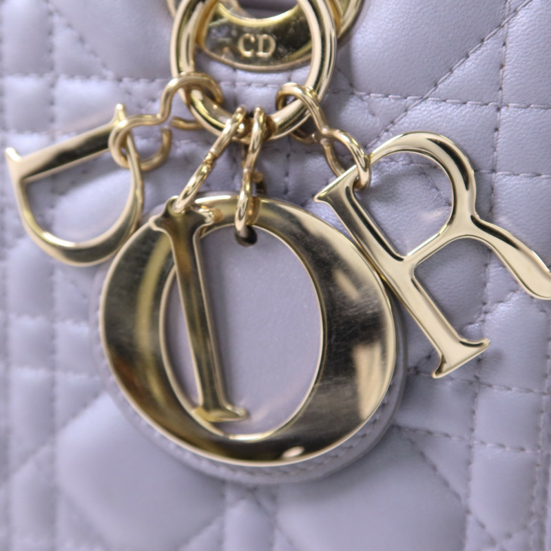 Dior 羊皮皮革Lady Dior Medium金扣手挽肩背兩用袋-9