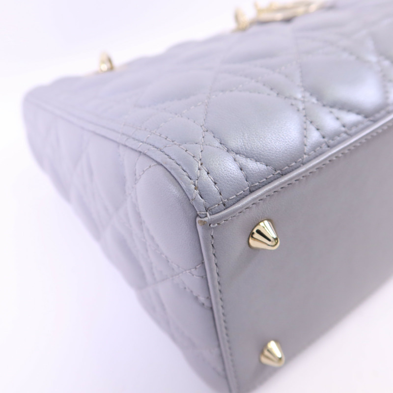 Dior 羊皮皮革Lady Dior Medium金扣手挽肩背兩用袋-13