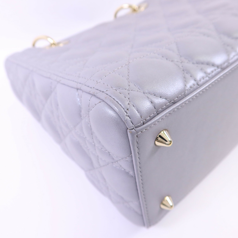 Dior 羊皮皮革Lady Dior Medium金扣手挽肩背兩用袋-15