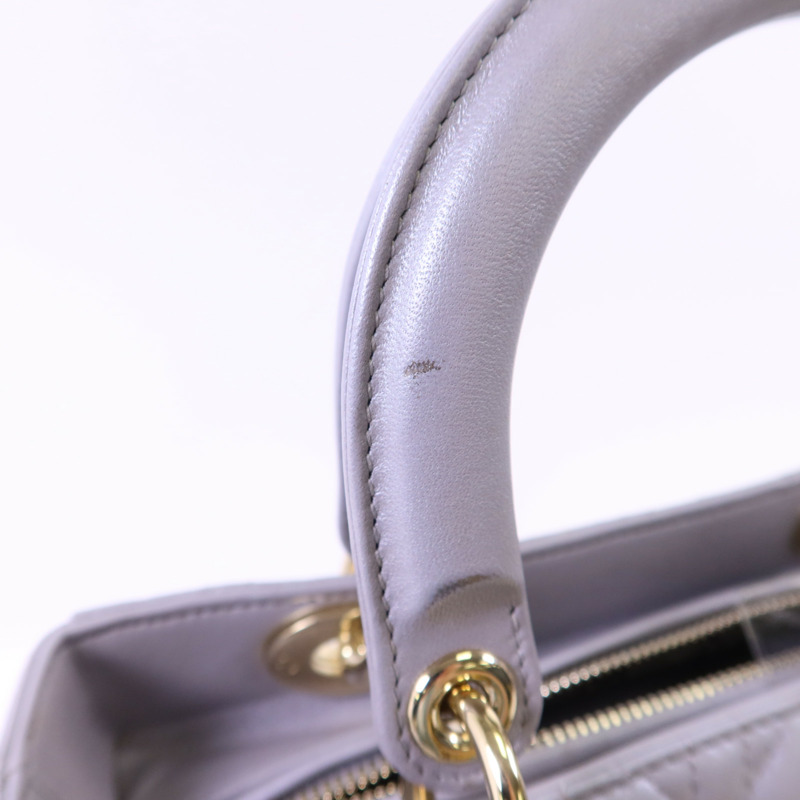 Dior 羊皮皮革Lady Dior Medium金扣手挽肩背兩用袋-16