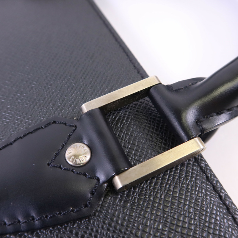 LOUIS VUITTON Taiga Porte-Documents銀扣公事包-8