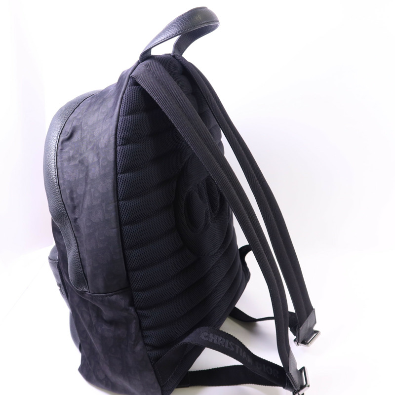 Dior 尼龍/牛皮皮革Trotter Pattern Backpack銀扣背包-4