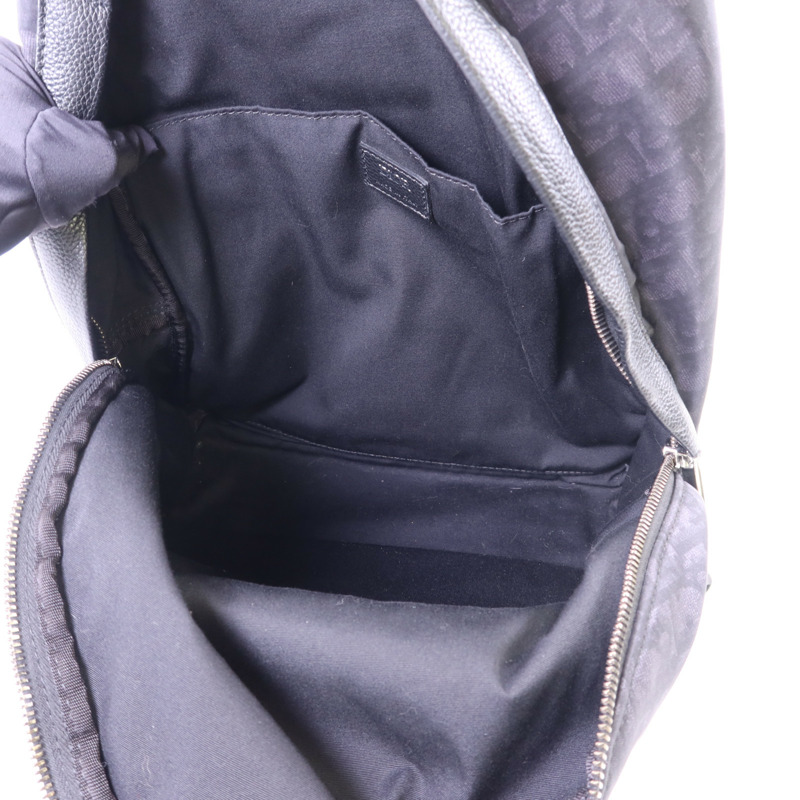 Dior 尼龍/牛皮皮革Trotter Pattern Backpack銀扣背包-5