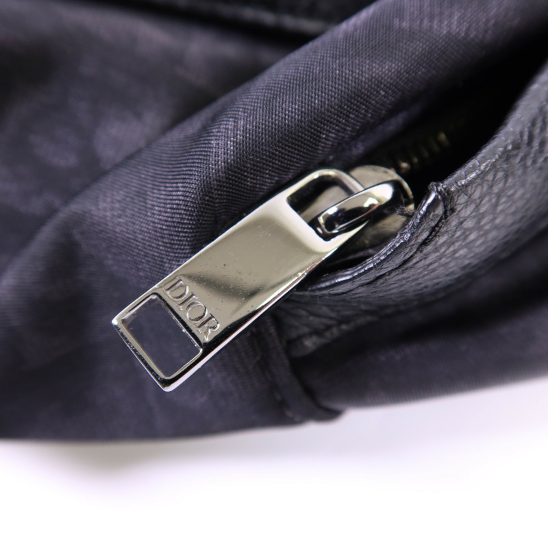 Dior 尼龍/牛皮皮革Trotter Pattern Backpack銀扣背包-8