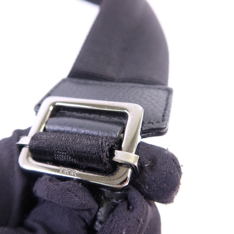 Dior 尼龍/牛皮皮革Trotter Pattern Backpack銀扣背包-11