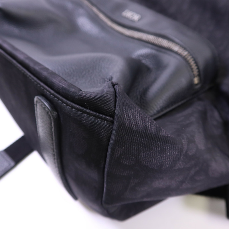 Dior 尼龍/牛皮皮革Trotter Pattern Backpack銀扣背包-12