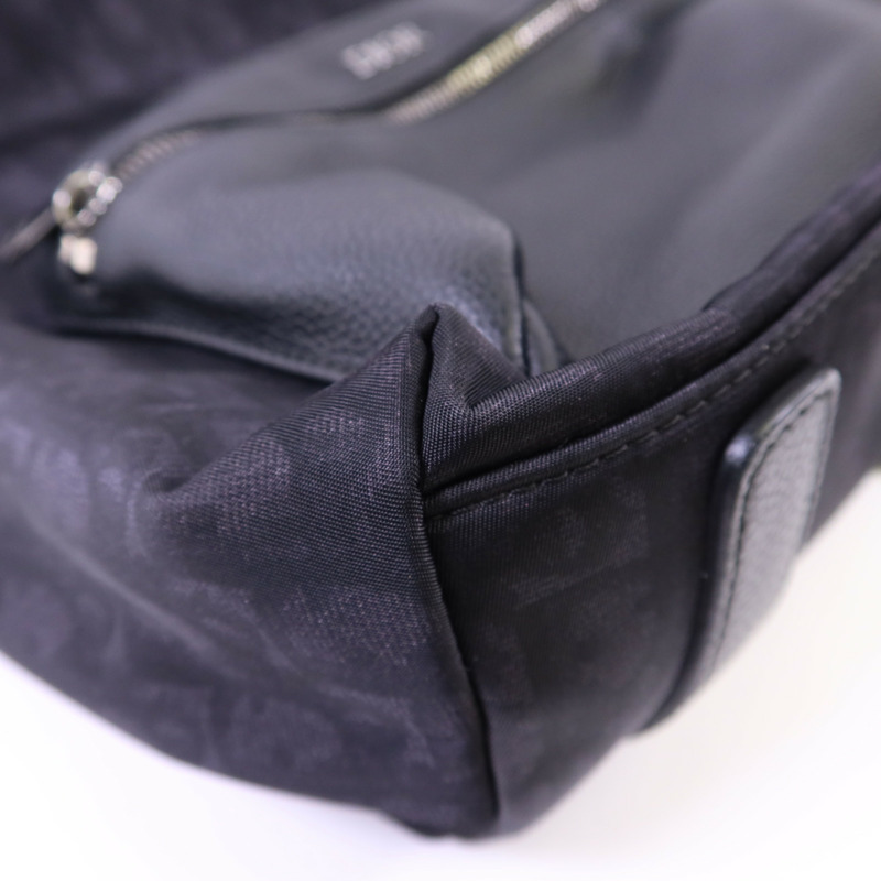 Dior 尼龍/牛皮皮革Trotter Pattern Backpack銀扣背包-13