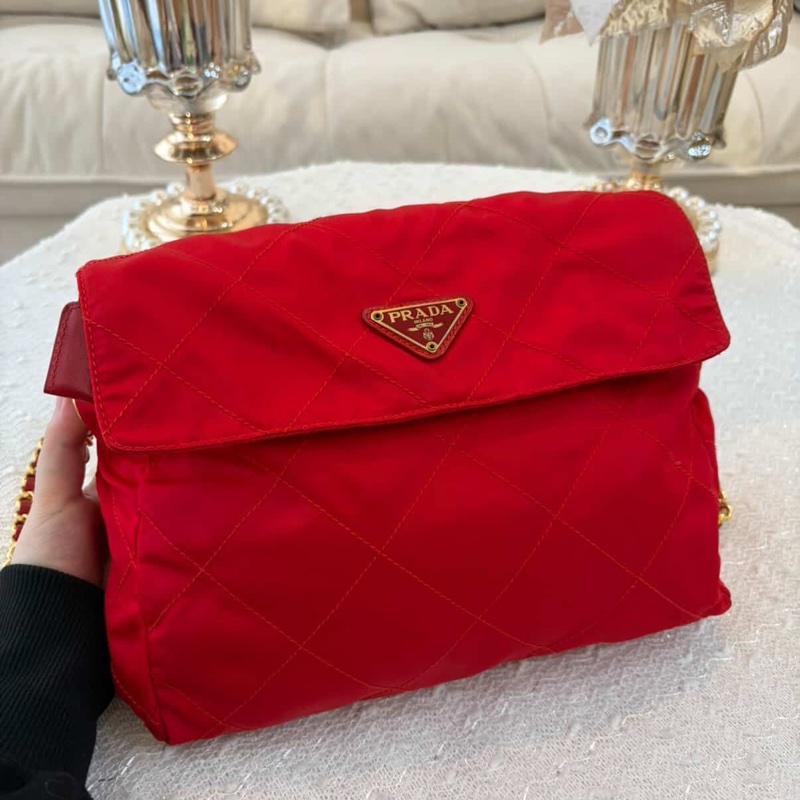 Prada 紅色 Nylon 尼龍 肩背包-1