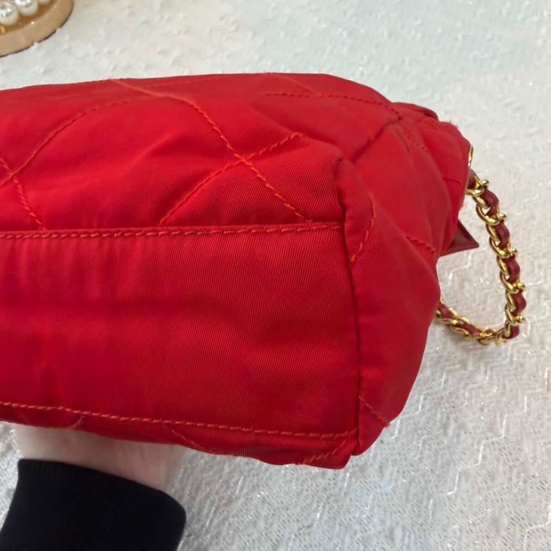 Prada 紅色 Nylon 尼龍 肩背包-12