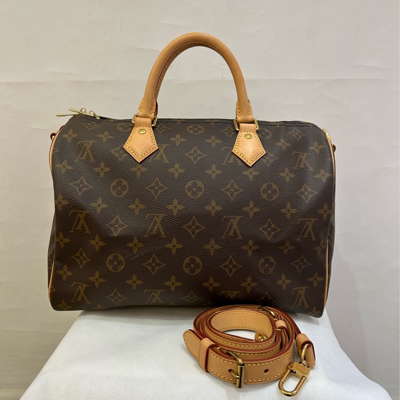 LV老花 speedy30cm二用包-0