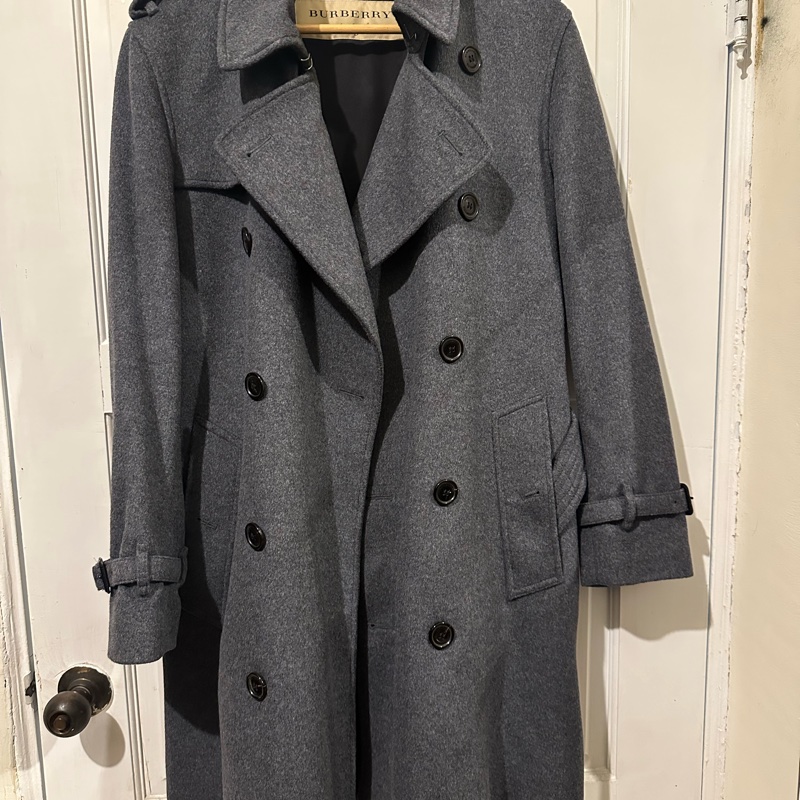 Burberry男灰色大衣-0