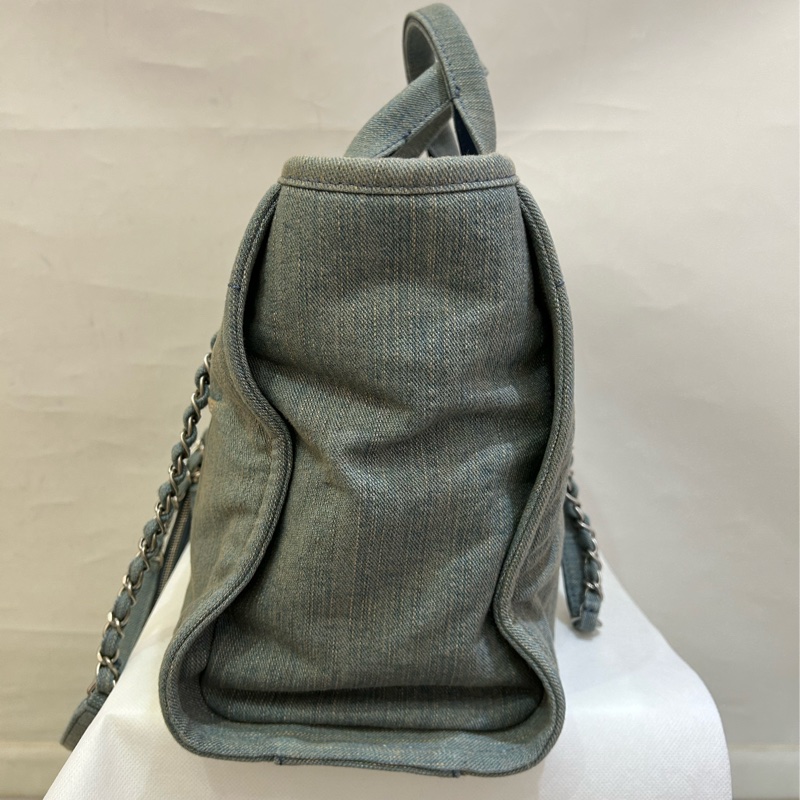 CHANEL仿舊藍灰單寧TOTE 中號-1