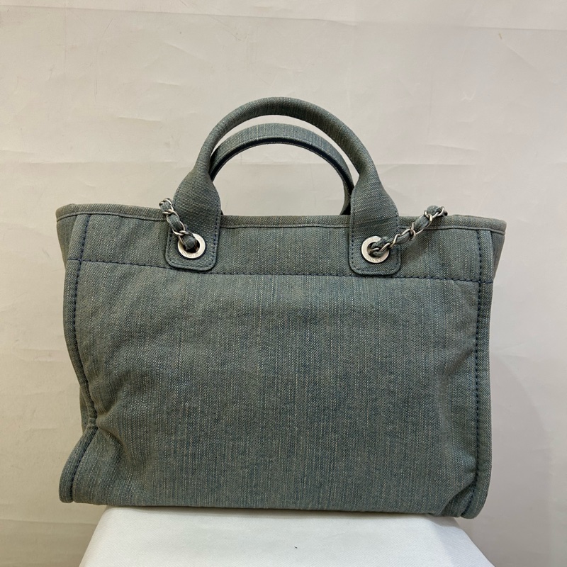 CHANEL仿舊藍灰單寧TOTE 中號-2